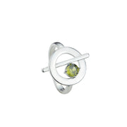 Anillo plata olivina circulo palito